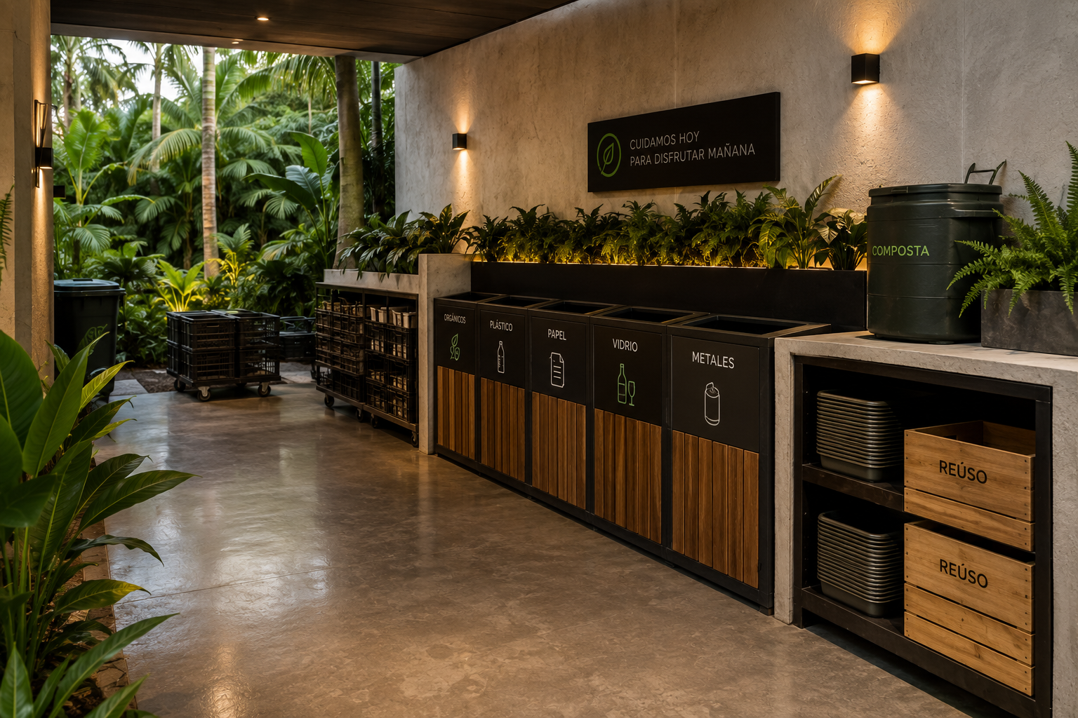 Separación de residuos y economía circular en hotel